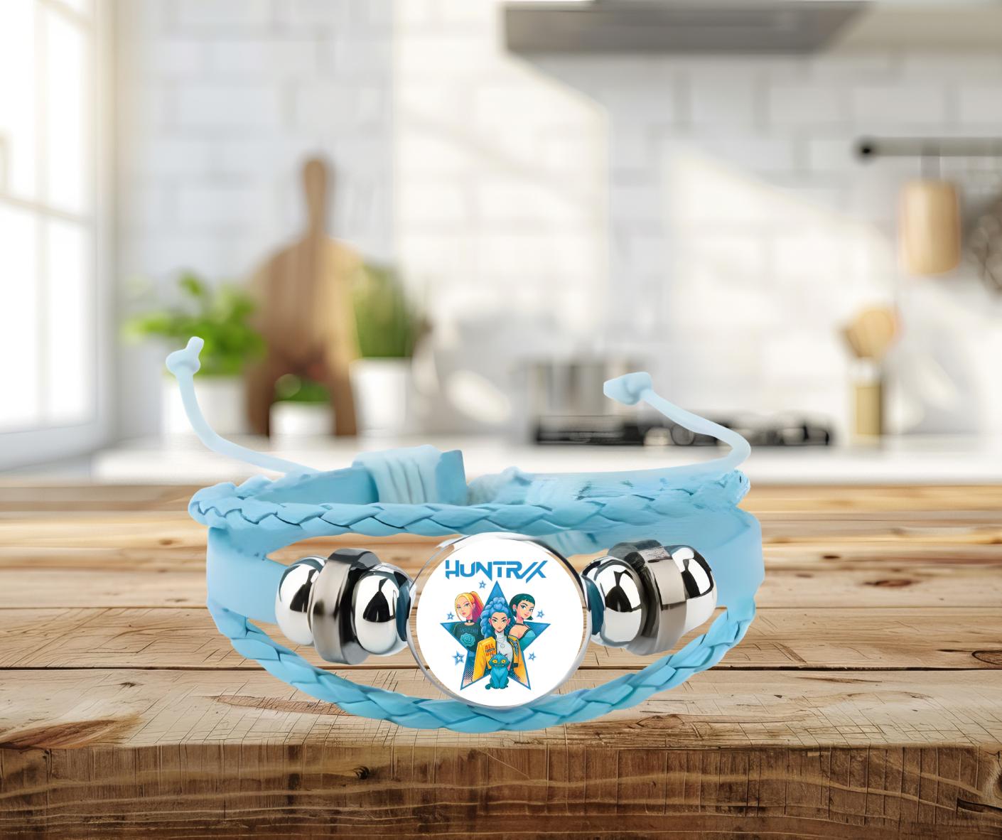 Demon Hunter Bracelet | Braided Leather Charm Bracelet for Kids, Includes Gift Box