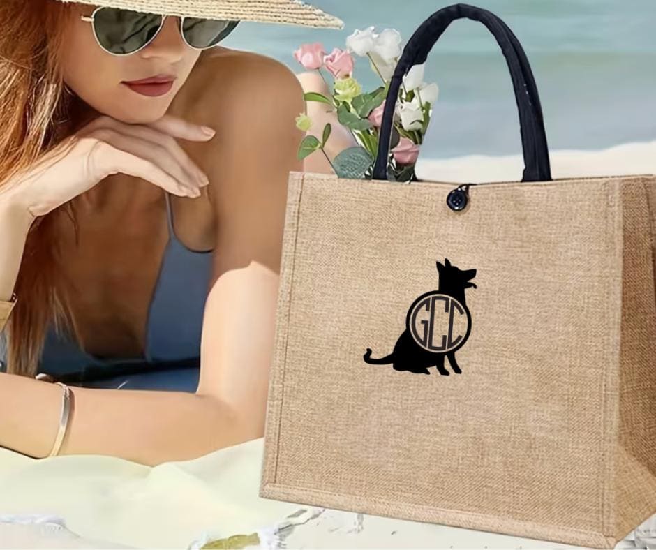 Personalised Monogrammed Tote Bag - Stylish Custom Bag for Work or Play