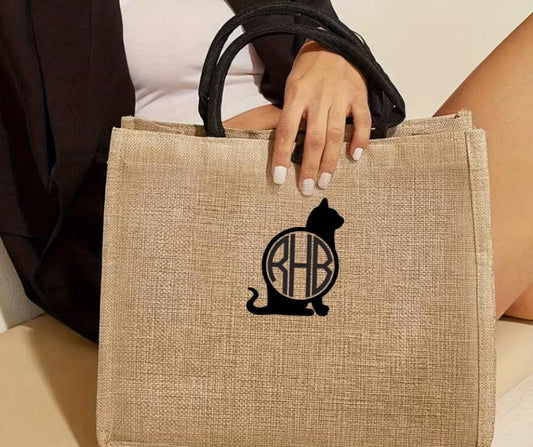Personalised Monogrammed Tote Bag - Stylish Custom Bag for Work or Play