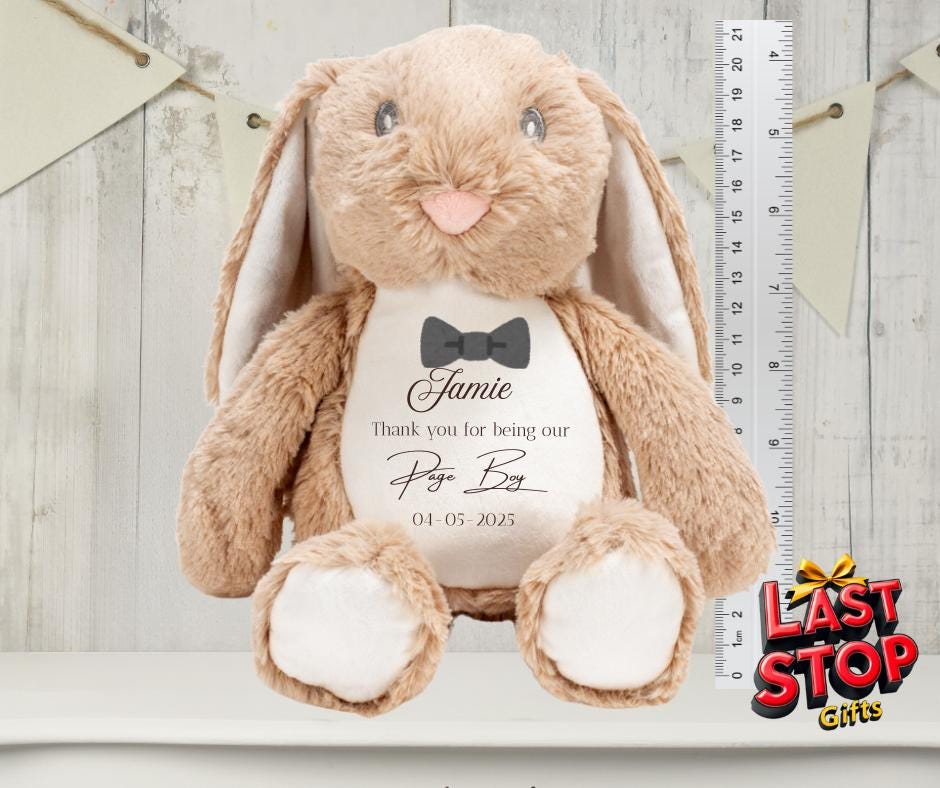 Page Boy Wedding Teddy Bear - Personalized Name and Date Keepsake Gift