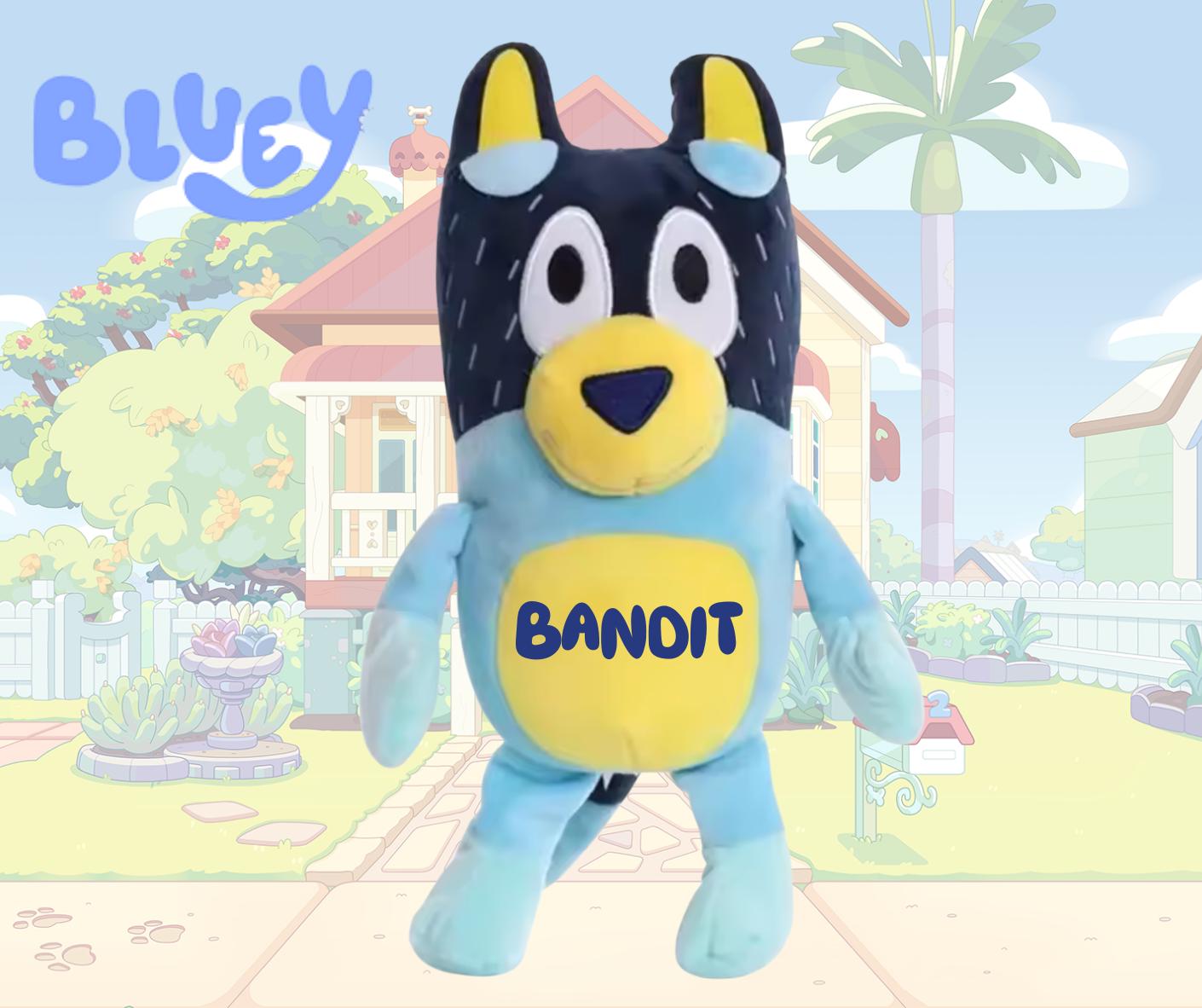 Family Personalised Bluey Plushies Set - Custom Heeler Pup Characters with Family Names -