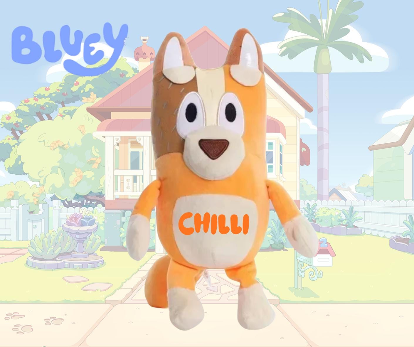 Family Personalised Bluey Plushies Set - Custom Heeler Pup Characters with Family Names -