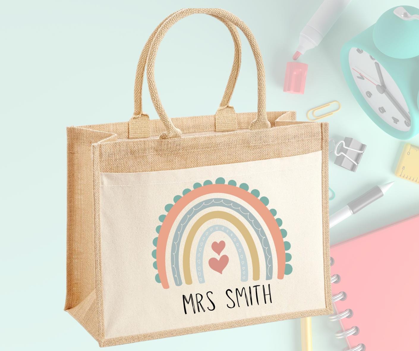 Custom Teacher Tote Bag | Eco-Friendly & Personalised with Name