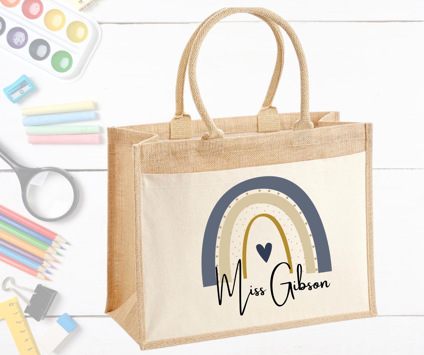 Personalised Eco-Friendly Teacher Tote Bag - Sustainable Custom Tote