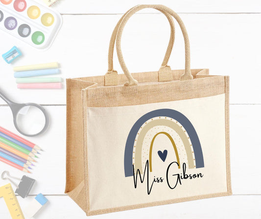 Personalised Eco-Friendly Teacher Tote Bag - Sustainable Custom Tote
