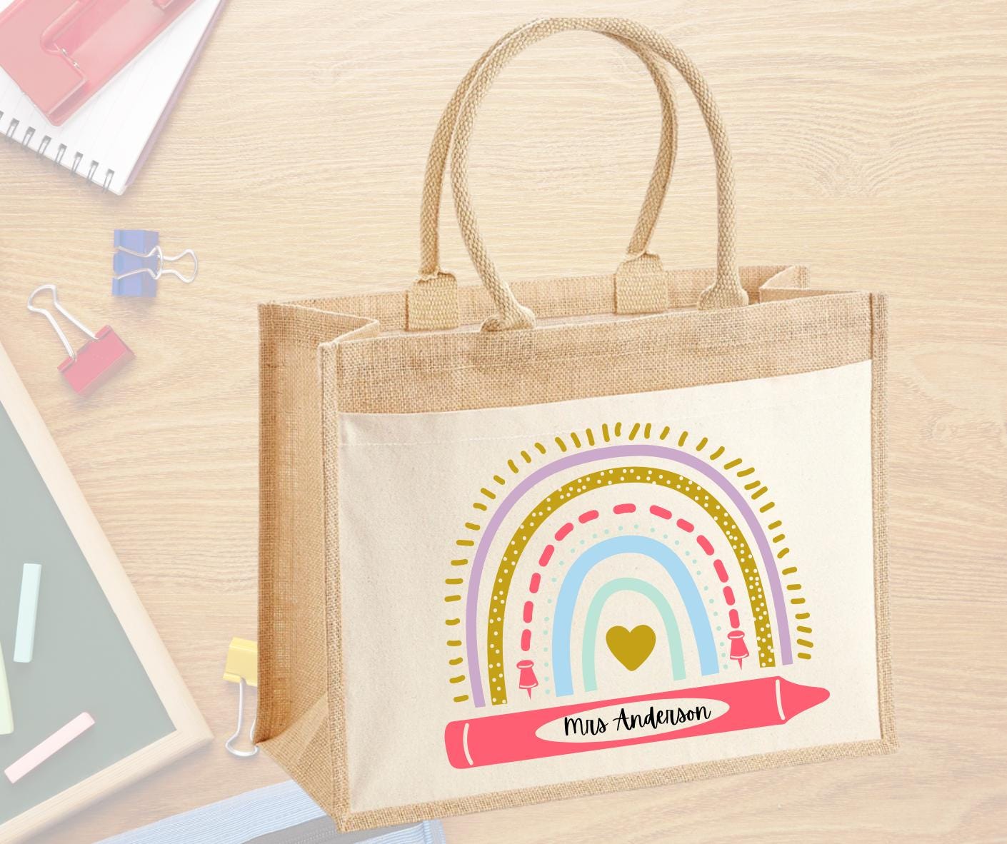 Custom Teacher Tote Bag | Eco-Friendly & Personalised with Name