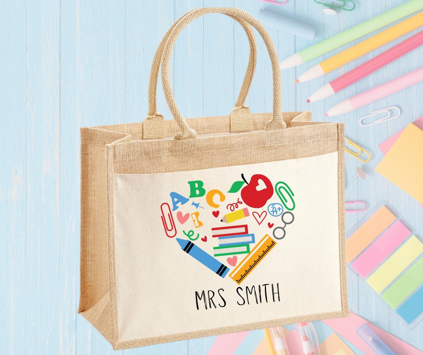 Personalised Eco-Friendly Bag for Teachers | Custom Name Tote