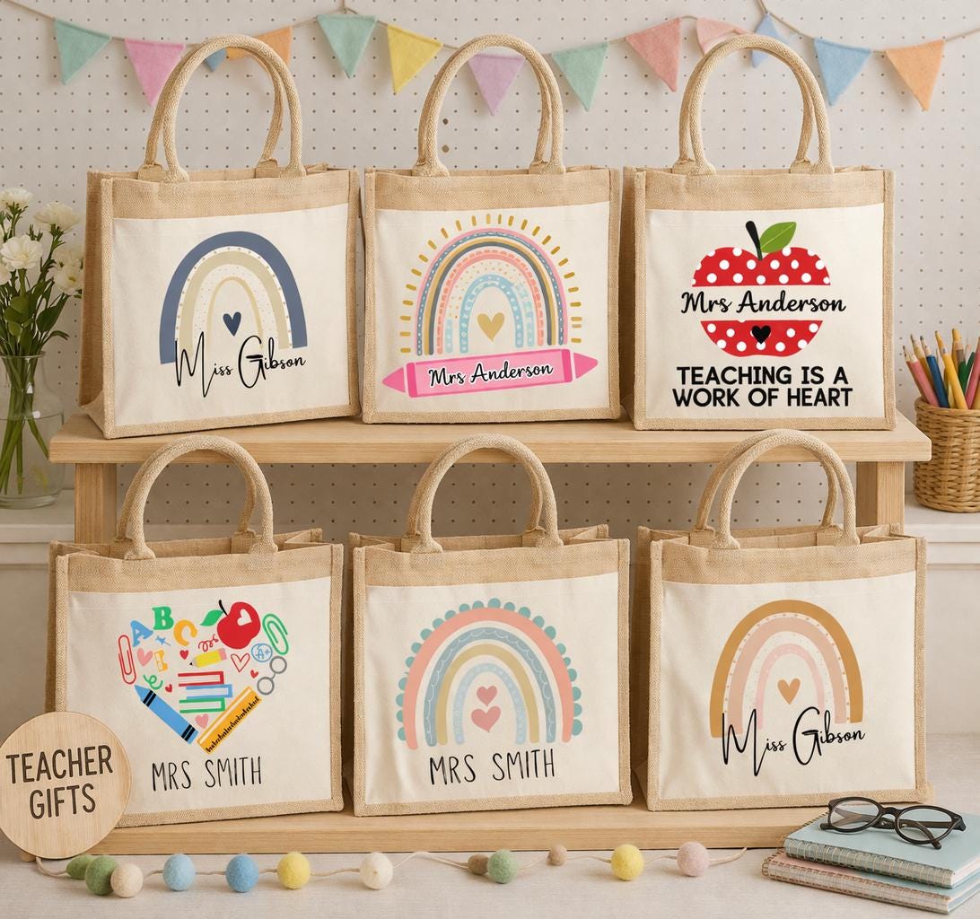 Personalised Eco-Friendly Bag for Teachers | Custom Name Tote