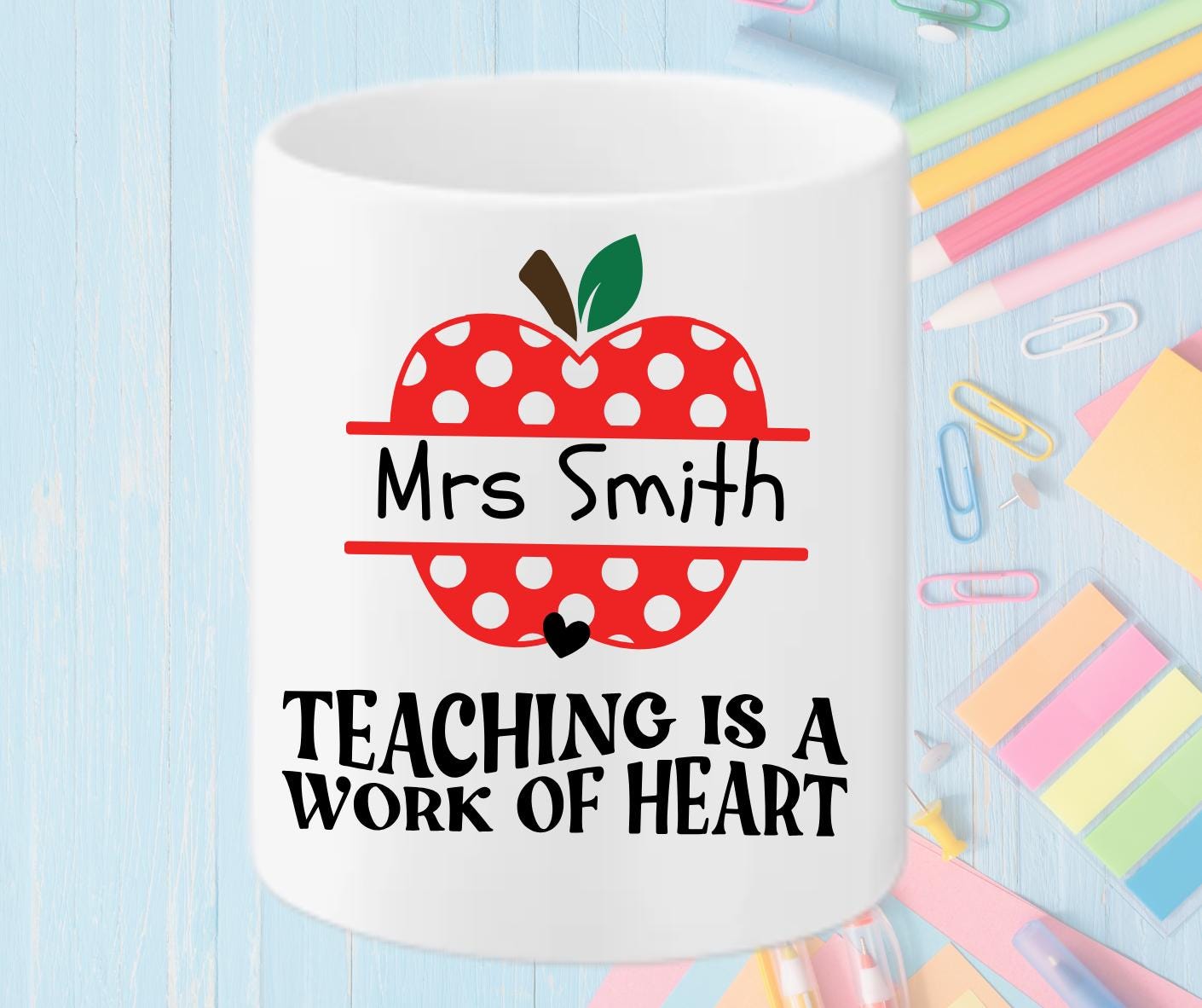 Personalised Ceramic Pencil Holder – Teacher Desk Organizer
