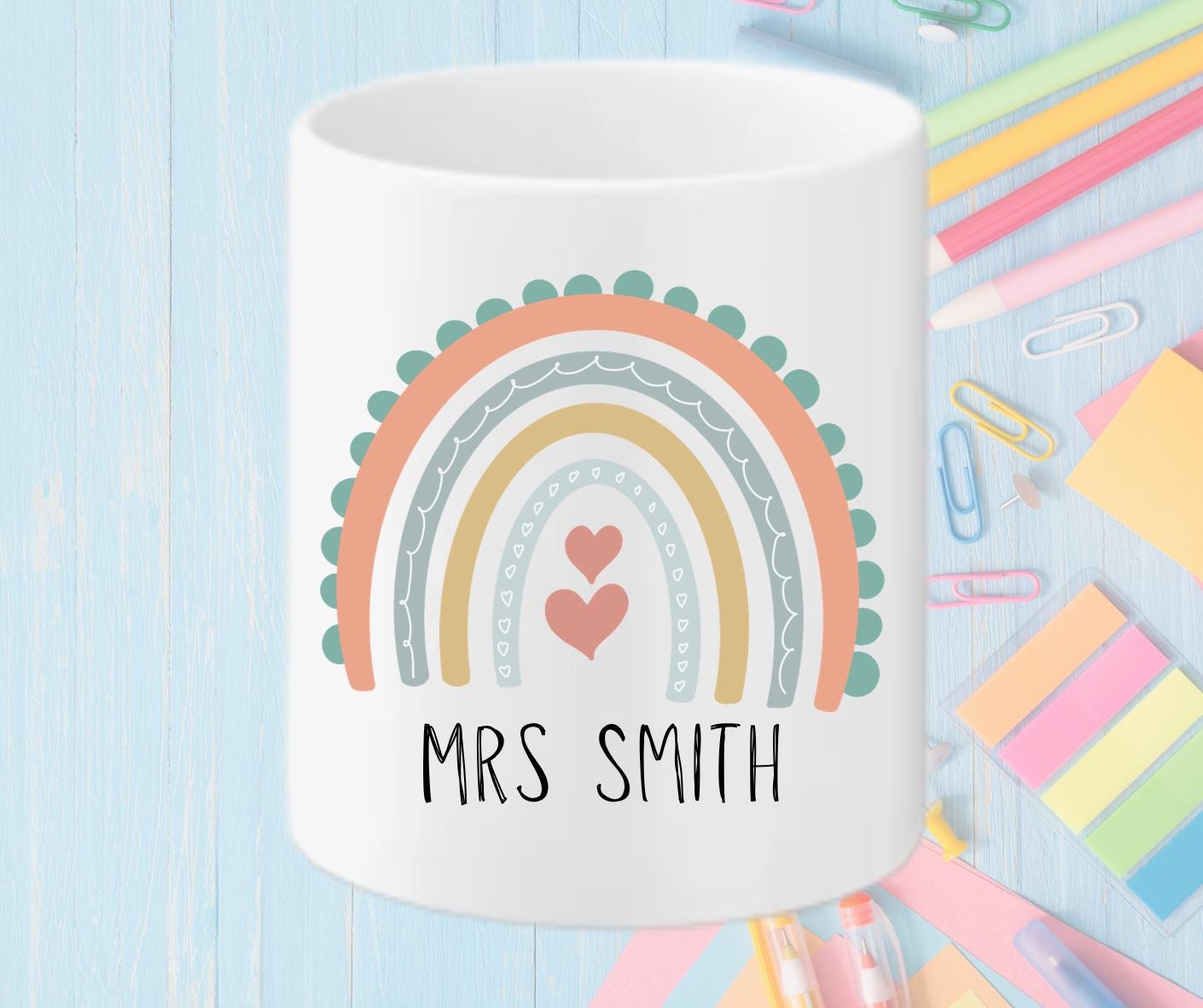 Personalised Ceramic Pencil Holder – Teacher Desk Organizer