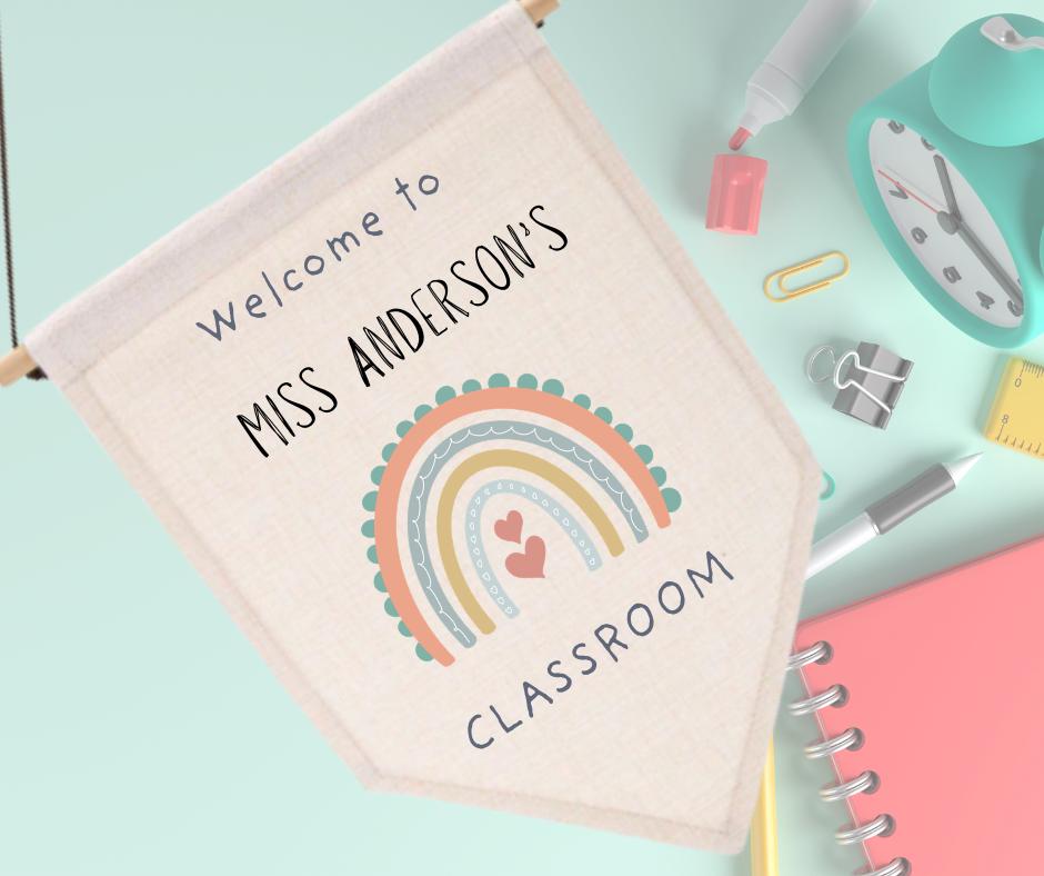 Teacher Gift Personalised Classroom Flag - Customizable Design