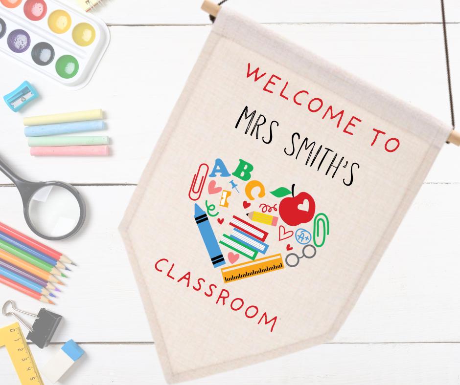 Teacher Gift Personalised Classroom Flag - Customizable Design