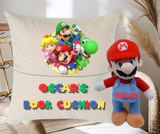 Mario Inspired Reading Cushion | Fun Plush Pillow for Little Readers