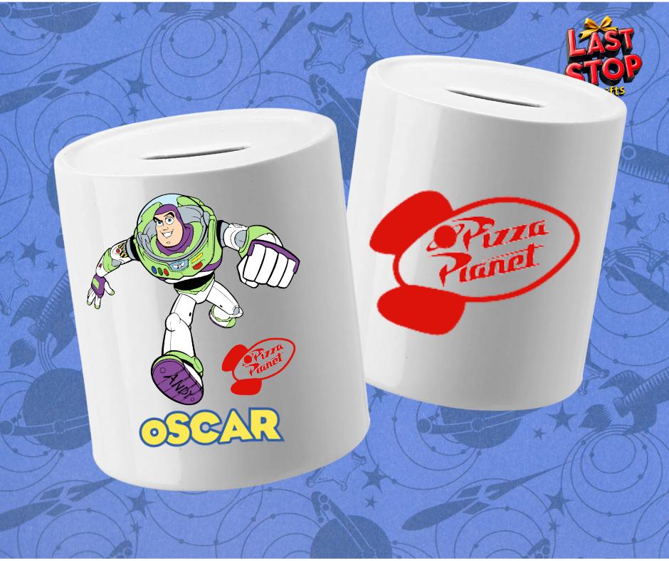 Personalised Buzz Inspired Piggy Bank - Custom Kids Savings Bank
