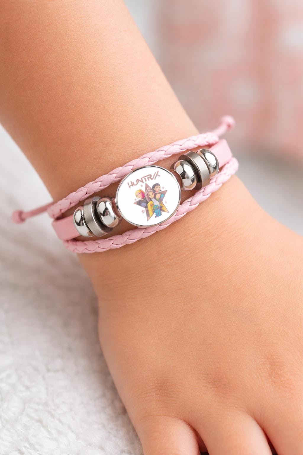 Demon Hunter Bracelet | Braided Leather Charm Bracelet for Kids, Includes Gift Box