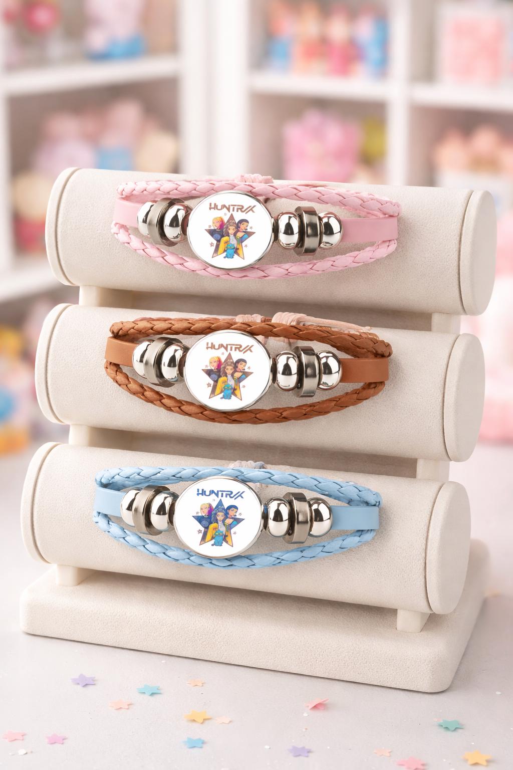 Demon Hunter Bracelet | Braided Leather Charm Bracelet for Kids, Includes Gift Box