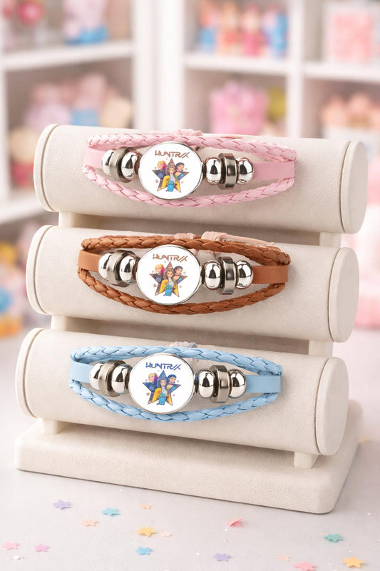 Demon Hunter Bracelet | Braided Leather Charm Bracelet for Kids, Includes Gift Box