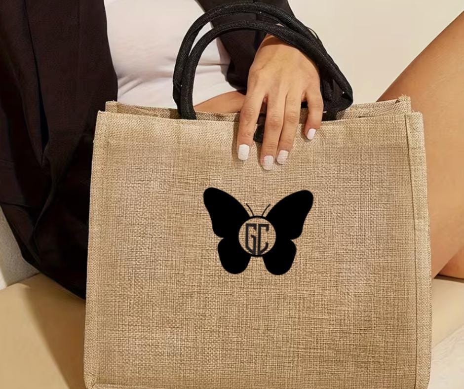 Personalised Monogrammed Tote Bag - Stylish Custom Bag for Work or Play