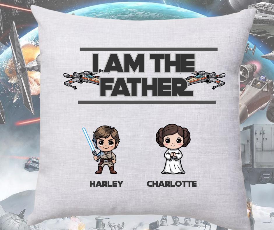 Personalised Star Wars Father's Day Pillow - Personalised with Children's Names