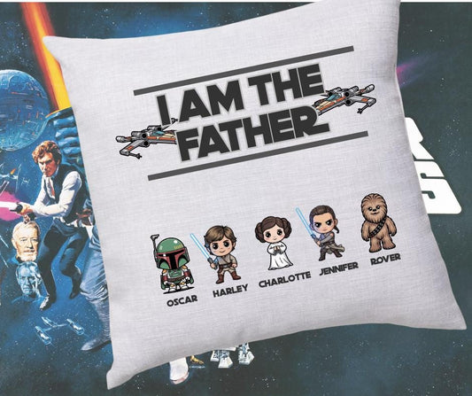 Personalised Star Wars Father's Day Pillow - Personalised with Children's Names