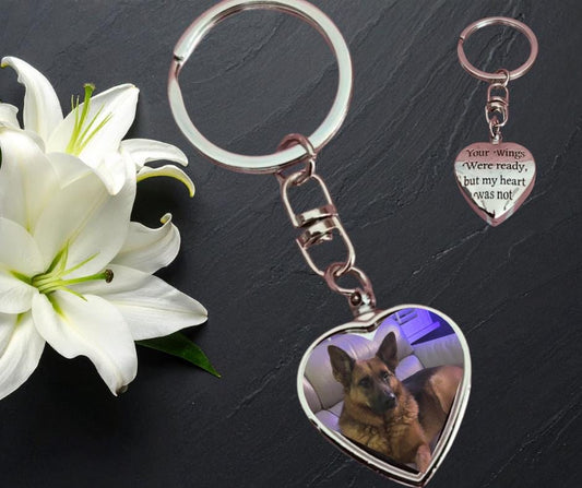 Personalised Pet Ashes Keyring with Custom Photo & Heartfelt Engraving - Memorial Keepsake for Pet Loss Grieving - Gift for Pet Owners