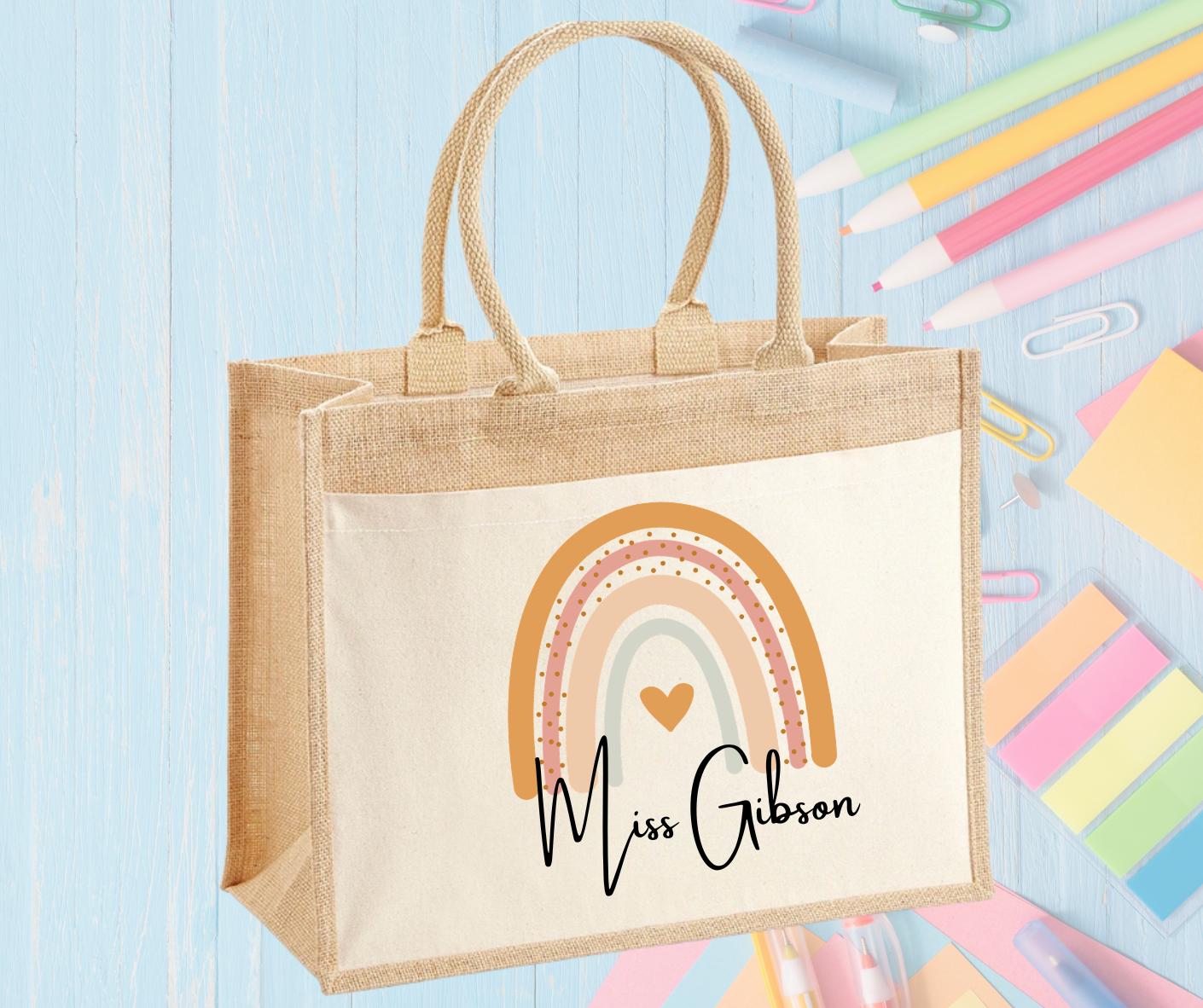 Custom Teacher Tote Bag | Eco-Friendly & Personalised with Name