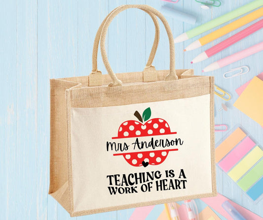 Custom Teacher Tote Bag | Eco-Friendly & Personalised with Name