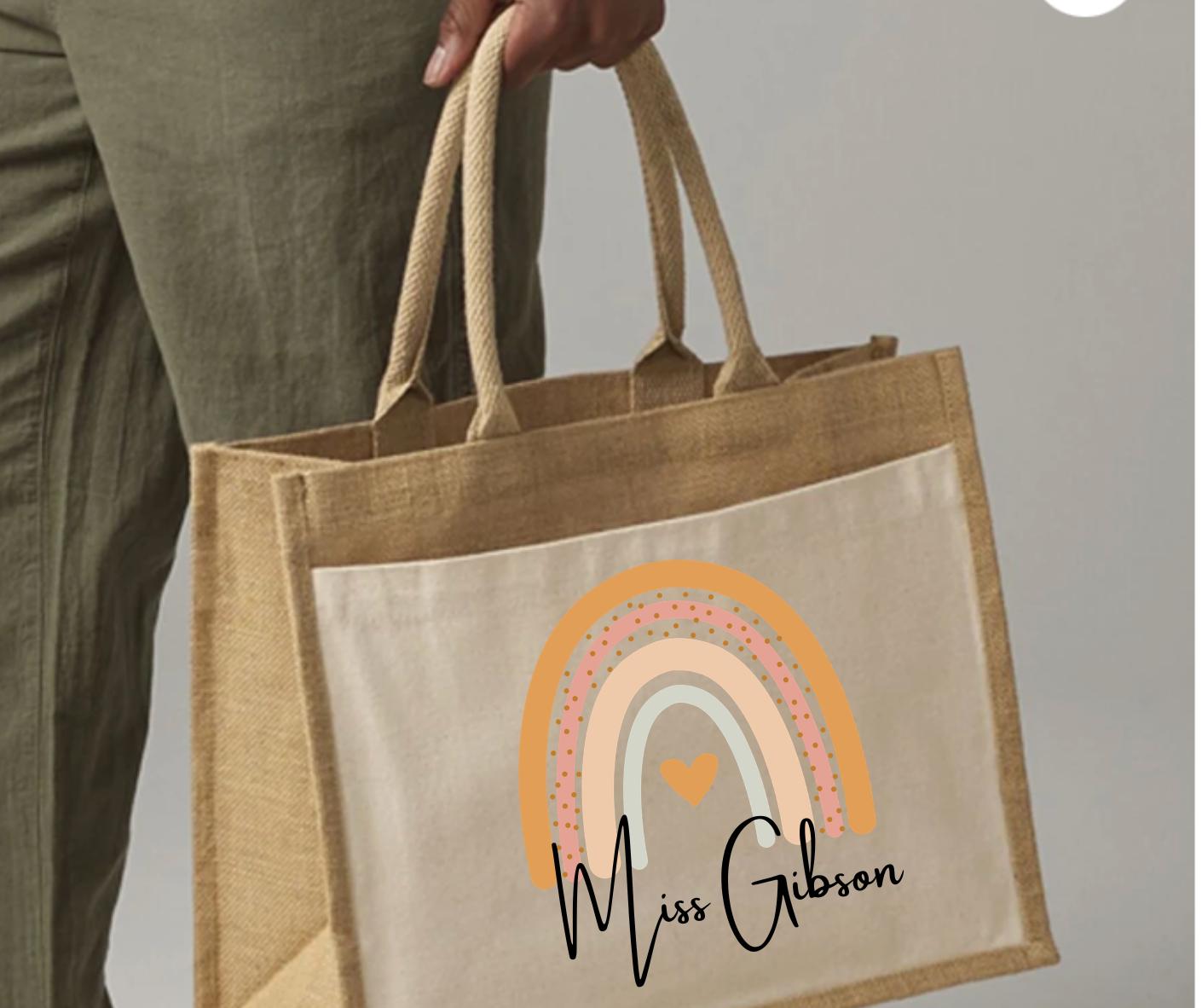 Custom Teacher Tote Bag | Eco-Friendly & Personalised with Name