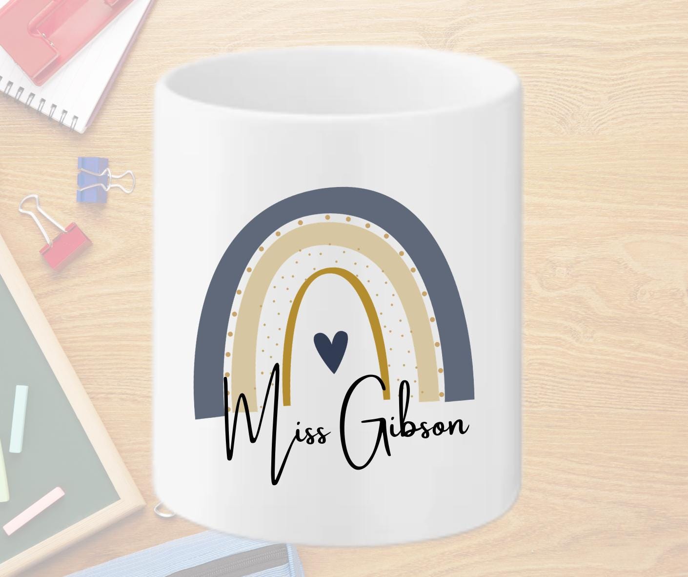 Personalised Ceramic Pencil Holder – Teacher Desk Organizer