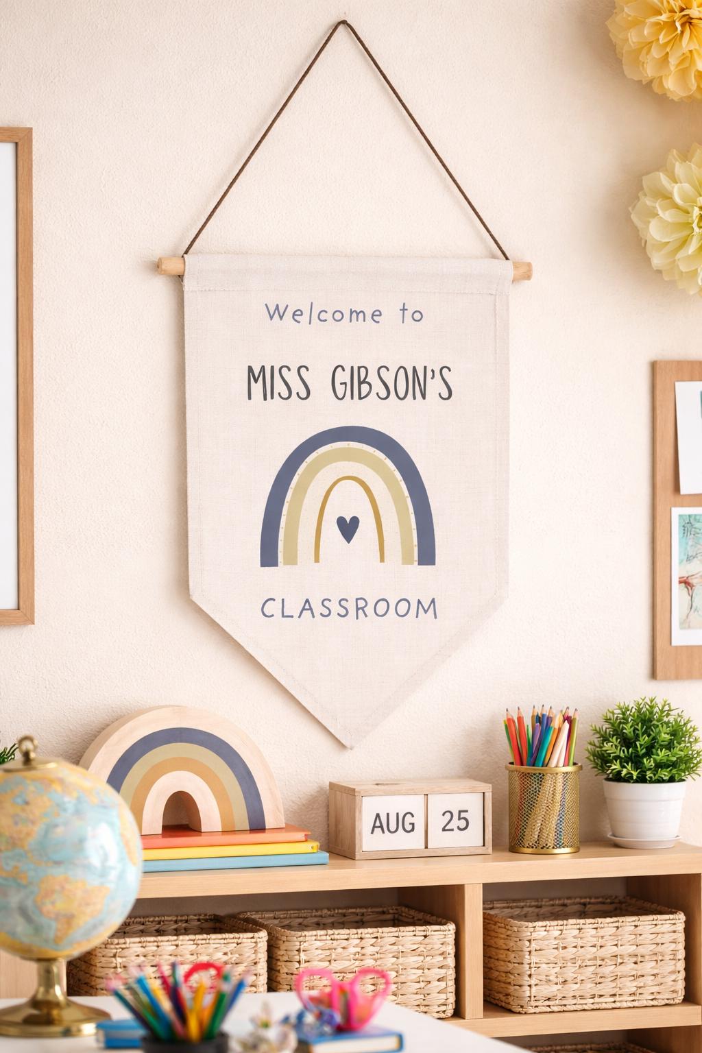 Teacher Gift Personalised Classroom Flag - Customizable Design