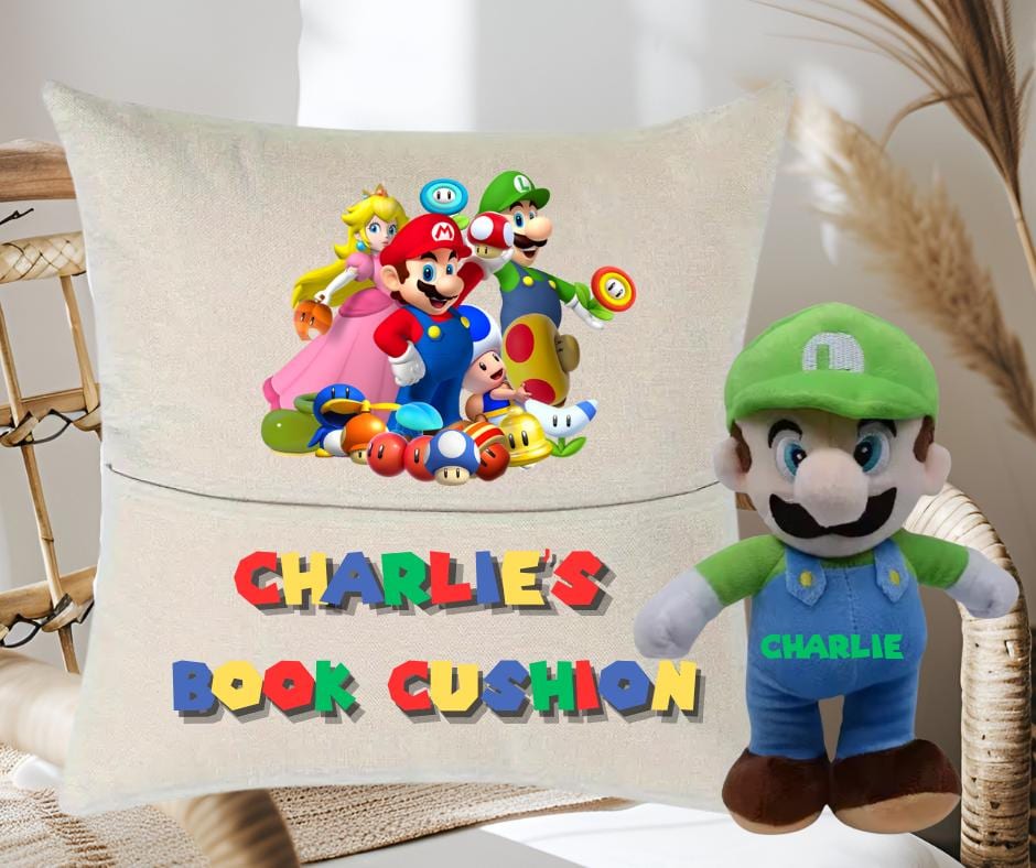 Mario Inspired Reading Cushion | Fun Plush Pillow for Little Readers