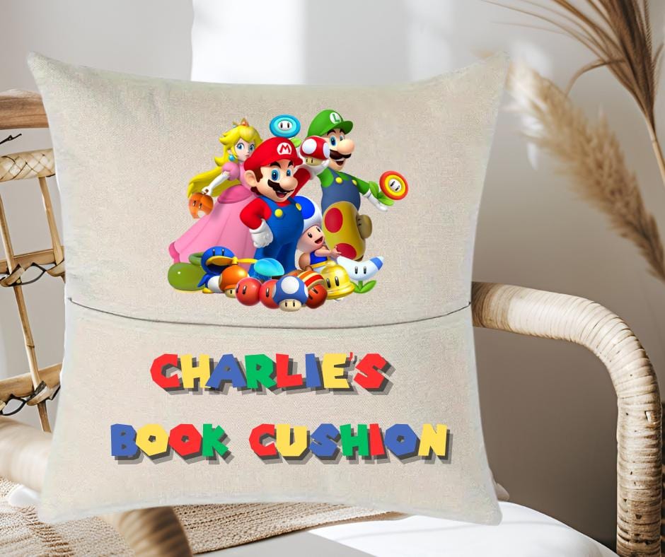 Mario Inspired Reading Cushion | Fun Plush Pillow for Little Readers