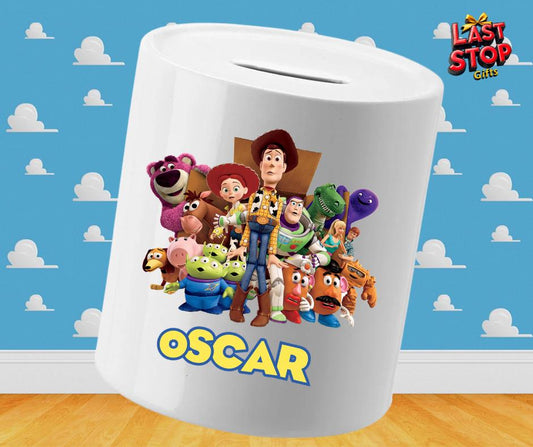 Personalised Toy Story Inspired Piggy Bank - Custom Kids Savings Bank