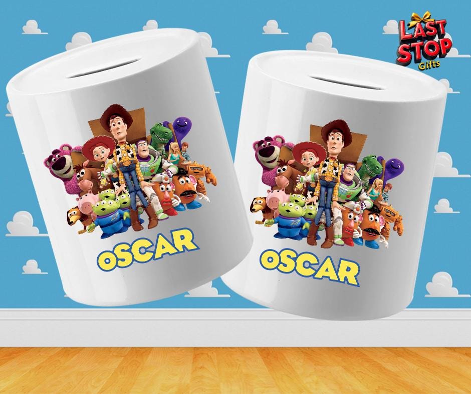 Personalised Toy Story Inspired Piggy Bank - Custom Kids Savings Bank