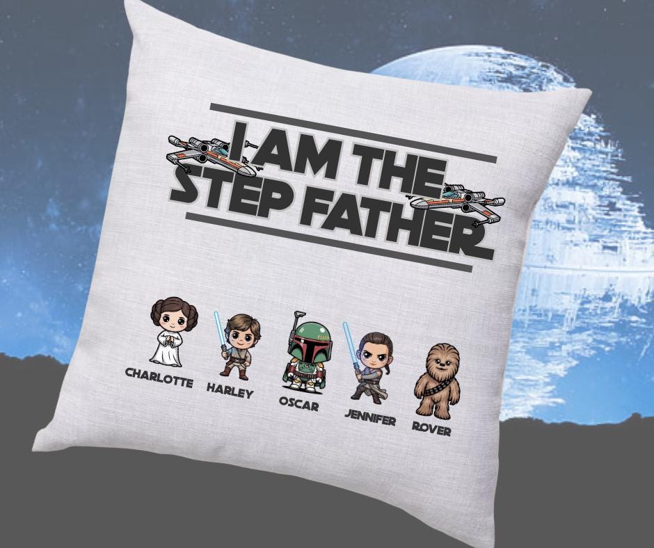 Personalised Star Wars Father's Day Pillow - Personalised with Children's Names