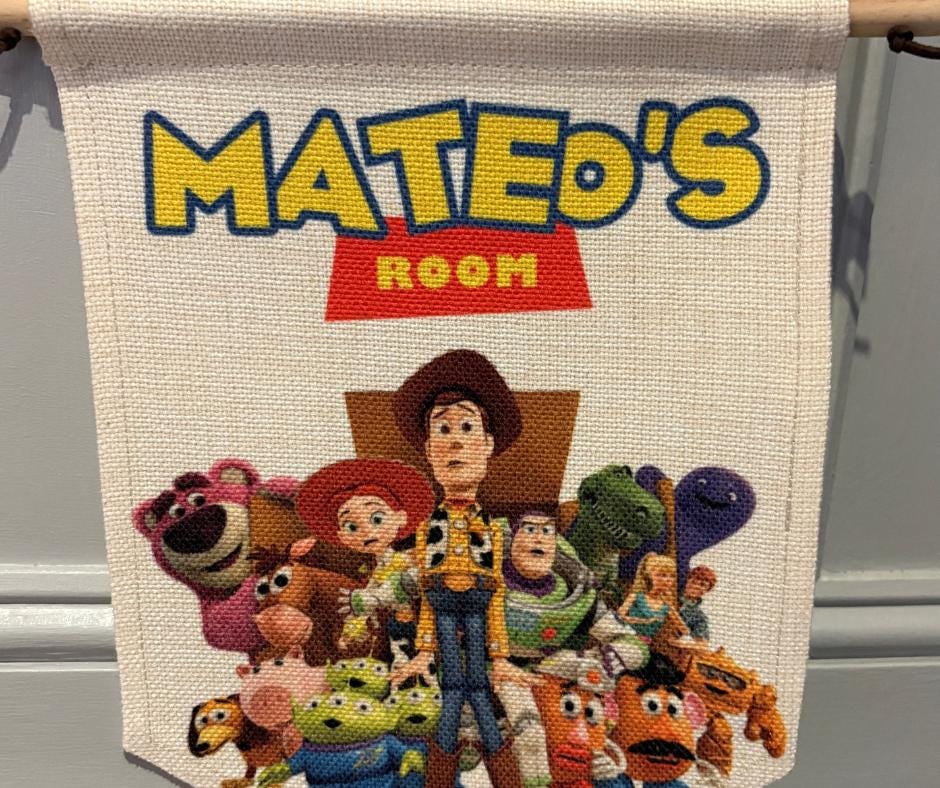 Toy Story-Inspired Personalised Pennant for Kids' Bedrooms - Custom Flag