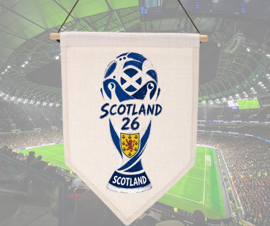 Scotland 2026 World Cup Pennant, Football Fan, Scotland Team Flags, Sports Decor, World Cup Celebration Decorations