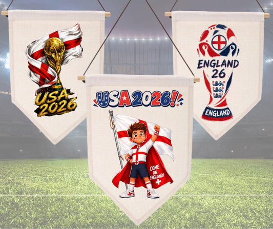 England 2026 World Cup Pennant, Football Fan, England Team Flags, Sports Decor, World Cup Celebration Decorations