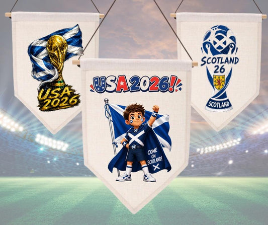 Scotland 2026 World Cup Pennant, Football Fan, Scotland Team Flags, Sports Decor, World Cup Celebration Decorations