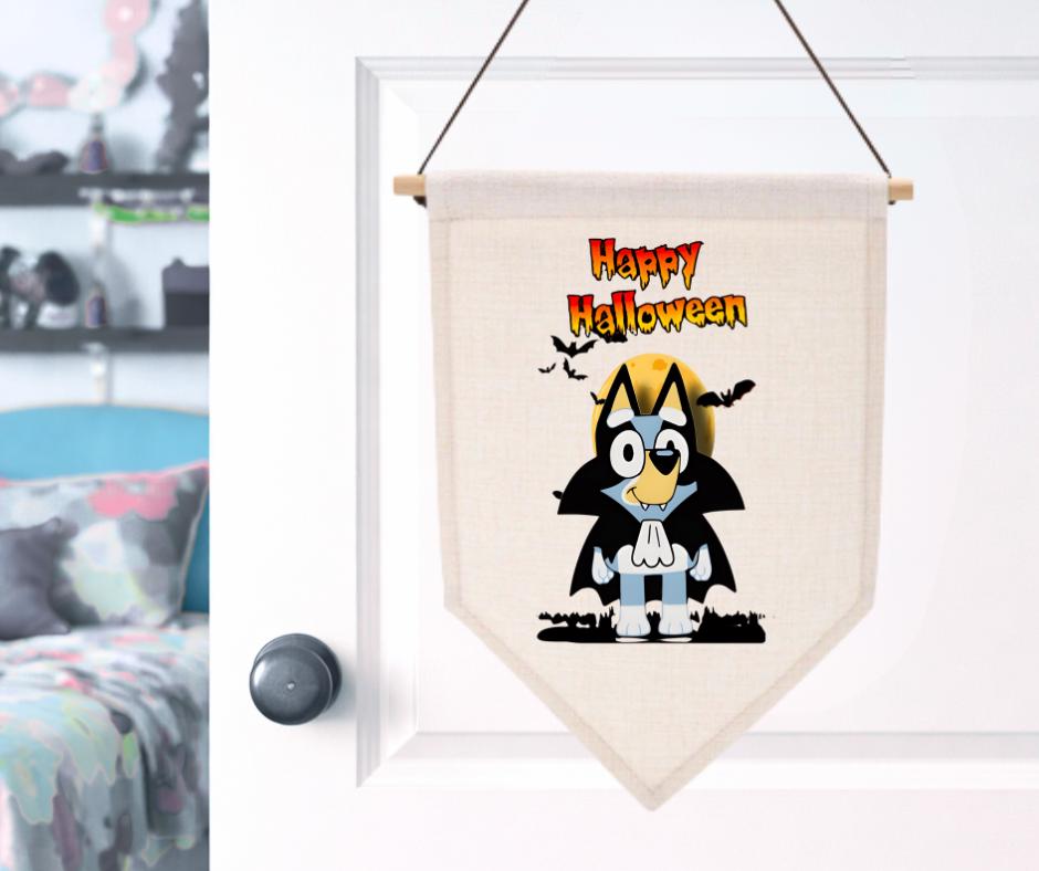Bluey Halloween Wall hanger, pennant flag, Kids Room decor