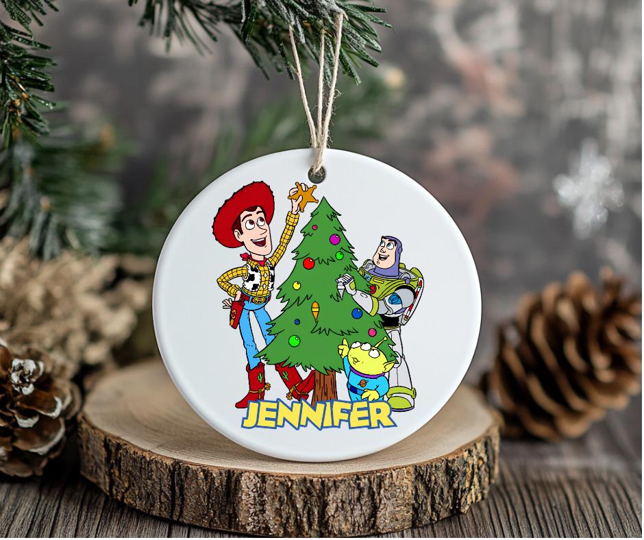 Personalised Toy Story Woody Christmas Bauble, Custom Name Ornament, Kids Tree Decor, Movie Themed Holiday Gift, Christmas Tree Decoration