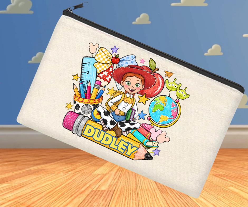 Personalised Toy Story themed pencil case, kids' school supplies, character design, custom name, kids gift, school