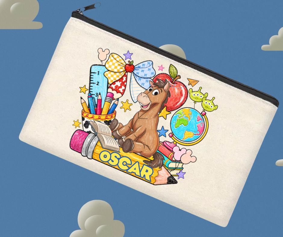 Personalised Toy Story themed pencil case, kids' school supplies, character design, custom name, kids gift, school