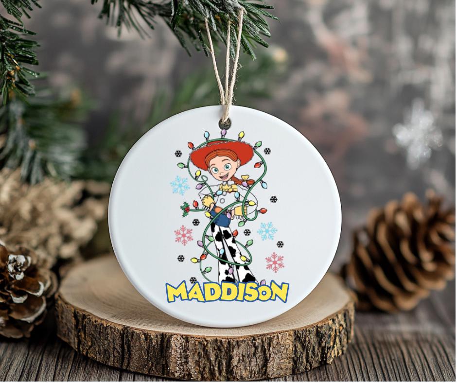 Personalised Toy Story Woody Christmas Bauble, Custom Name Ornament, Kids Tree Decor, Movie Themed Holiday Gift, Christmas Tree Decoration