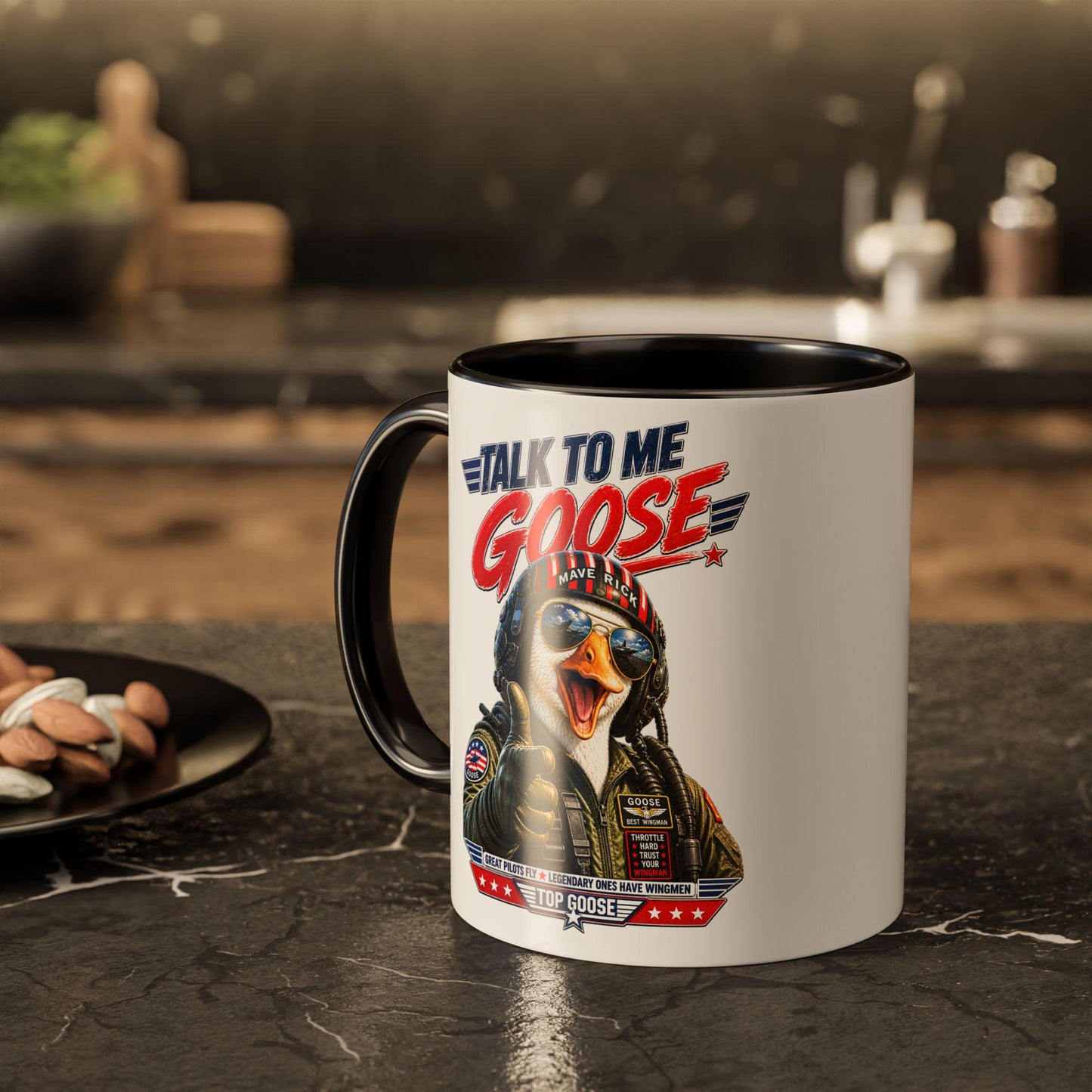Talk to Me Goose Mug, Top Gun Inspired Coffee Cup, Aviation Lover Gift, Pilot Quote, Military and Movie Fan, Unique Pun Office Mug