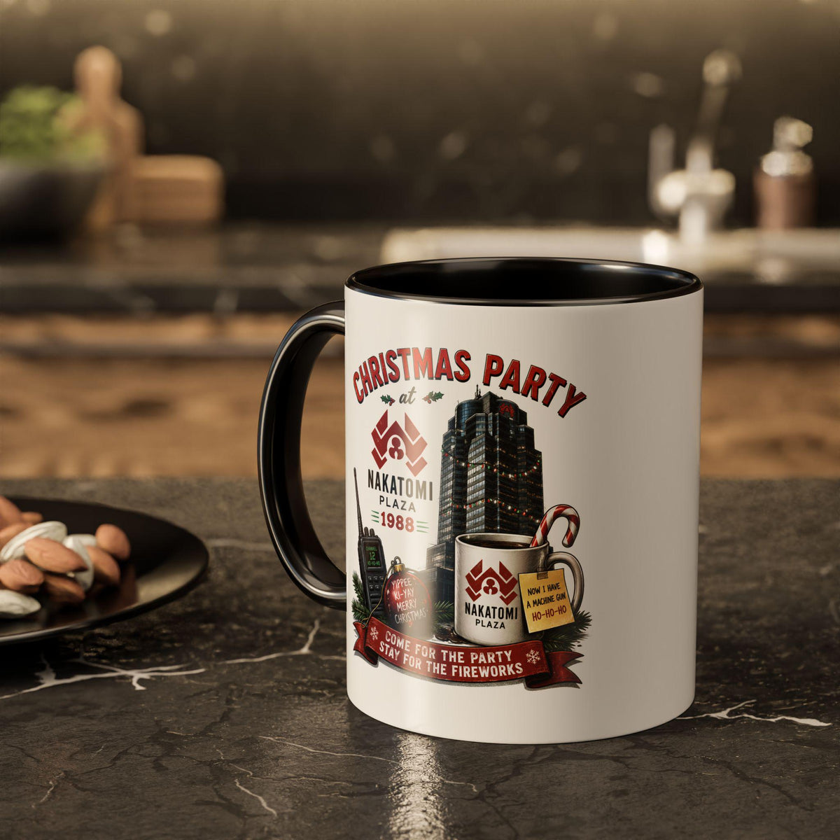 Nakatomi Christmas Mug, Die Hard Holiday Mug, Nakatomi Plaza Mug, Christmas Party Gift, Festive Movie Quote Mug, Unique Xmas Coffee Cup