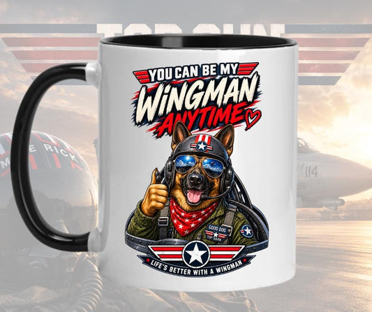 Fun Top Gun Inspired Mug, Wingman Quote, Pilot Gift, Military Coffee Cup, Aviation Lover, Customizable Office Mug, Unique Pun, Gift for Him