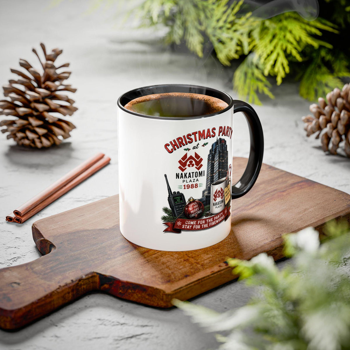 Nakatomi Christmas Mug, Die Hard Holiday Mug, Nakatomi Plaza Mug, Christmas Party Gift, Festive Movie Quote Mug, Unique Xmas Coffee Cup