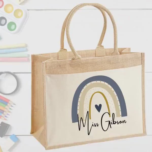 Personalised Eco-Friendly Teacher Tote Bag - Sustainable Custom Tote