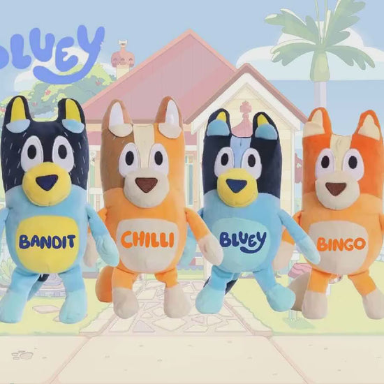 Family Personalised Bluey Plushies Set - Custom Heeler Pup Characters with Family Names -